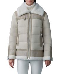 Mackage - Vanna Mixed Media Genuine Shearling Down Puffer Coat - Lyst