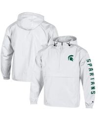 Champion - Michigan State Spartans Cloud Packable Half-Zip Hooded Jacket - Lyst