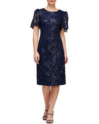JS Collections - Romy Sequin Lace Cocktail Dress - Lyst