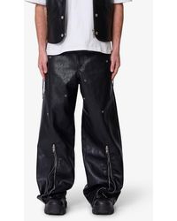 MNML - Zip Hem Faux Leather Rave Pants - Lyst