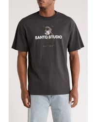Saint Studio - Watching Cub Graphic Cotton T-Shirt - Lyst