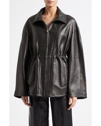 Nour Hammour - Passage Relaxed Fit Leather Jacket - Lyst