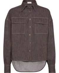 Brunello Cucinelli - Sparkling No-Fade Denim Shirt - Lyst
