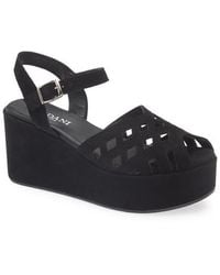 Cordani - Jaymie Ankle Strap Peep Toe Platform Wedge Sandal - Lyst