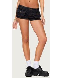 Edikted - Cavella Low Rise Denim Cargo Shorts - Lyst