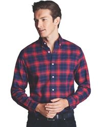 Charles Tyrwhitt - Slim Fit Button-down Collar Brushed Flannel Check Shirt - Lyst