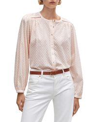 Mango - Plumeti Clip Dot Long Sleeve Button-up Shirt - Lyst
