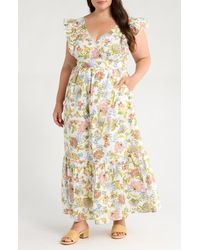 Sugarlips - Pany Floral Mawar Ruffle Sleeve Cotton Maxi Dress - Lyst