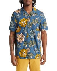 Vans Brink Butterfly Floral Short Sleeve Camp Shirt in White for Men | Lyst