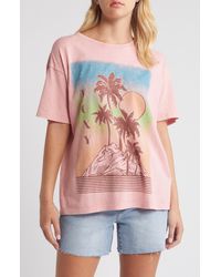 Roxy - Palms Oversize Cotton Graphic T-shirt - Lyst