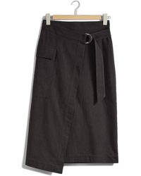 & Other Stories - & Belted Asymmetric Midi Skirt - Lyst
