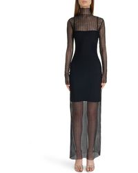 Givenchy - 4g Tulle Overlay Long Sleeve Dress - Lyst