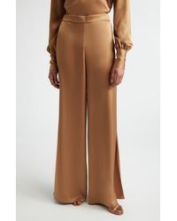 St. John - Kate Side Slit Liquid Satin Pants - Lyst