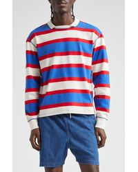 Drake's - Stripe Long Sleeve Rugby T-shirt - Lyst