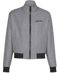 Balmain - Houndstooth Wool Jacket - Lyst