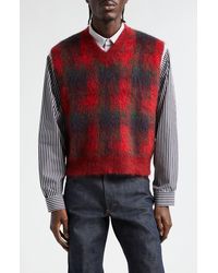 Maison Margiela - X Pendleton Plaid Mohair & Wool Blend Sweater Vest - Lyst