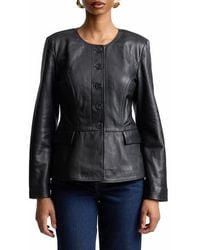 Bagatelle - Peplum Leather Jacket - Lyst