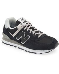 New Balance - 574 Classic Sneaker In Black/white At Nordstrom Rack - Lyst