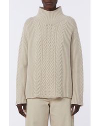 Max Mara - Miele Chunky Wool & Cashmere Cable Knit Sweater - Lyst