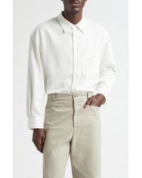De Bonne Facture - Architecture Oversize Cotton & Hemp Button-Up Shirt - Lyst