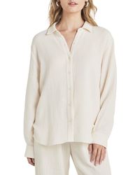 Splendid - Adele Oversize Cotton Gauze Button-up Shirt - Lyst
