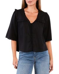 Billy T - Juliet Lace & Ruffle Cotton Blend Top - Lyst