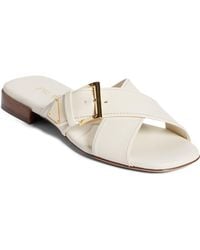 Prada - Square Toe Flat Sandal - Lyst