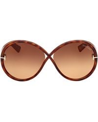 Tom Ford - Edie 64mm Oversize Round Sunglasses - Lyst