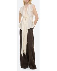 Helmut Lang - Scarf Drape Detail Reversible Silk Top - Lyst