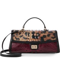 Brahmin - Dayan Croc Embossed Leather Top Handle Bag - Lyst