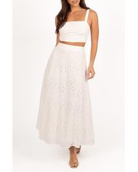 Petal & Pup - Camellia Cotton Eyelet Crop Top & Maxi Skirt Set - Lyst