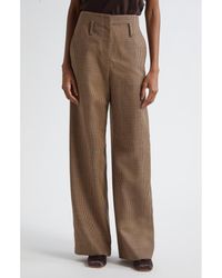 A.L.C. - Liam Houndstooth Wide Leg Wool Pants - Lyst