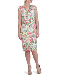 Eliza J Floral embroidered Sheath Dress in Pink Lyst