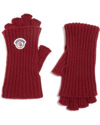 Moncler Guanti Wool & Cashmere Long Fingerless Gloves - Red