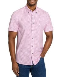 Con.struct - Slim Fit Zig Zag Woven Short Sleeve Basic Shirt - Lyst