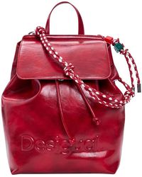 Desigual - Mini Logo Embossed Convertible Faux Leather Backpack - Lyst