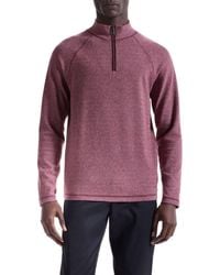 Bugatchi - Brushed Cotton Blend Quarter Zip Pullover - Lyst