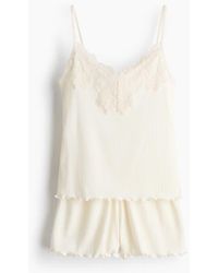 H&M - Ribbed Jersey Pyjamas - Lyst