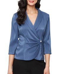Alex Evenings - Shawl Collar Wrap Top - Lyst