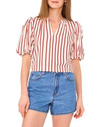 Vince Camuto - Stripe Puff Sleeve Top - Lyst