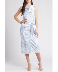 Wayf - The Lena Abstract Print Satin Cocktail Dress - Lyst