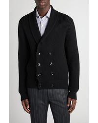 Tom Ford - Double Breasted Shawl Collar Wool & Silk Cardigan - Lyst