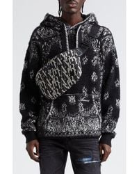 Amiri - Bandana Jacquard Hooded Alpaca, Mohair & Wool Blend Sweater - Lyst