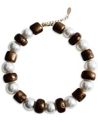 Mango - Beaded Statement Necklace - Lyst