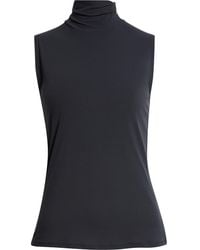 St. John - Sleeveless Jersey Turtleneck Shell - Lyst