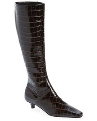 TOTEME - The Slim Croc Embossed Kitten Heel Knee High Boot - Lyst