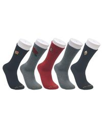 Ed Hardy - Embroidery Half Cushion Crew Sock 5-Pack - Lyst
