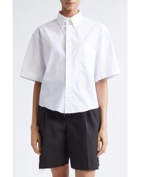 Maison Margiela - Décortiqué Short Sleeve Poplin Button-Down Shirt - Lyst