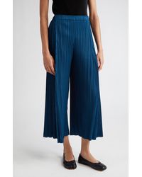 Pleats Please Issey Miyake - Thicker Bottoms 2 Pleated Wide Leg Crop Pants - Lyst