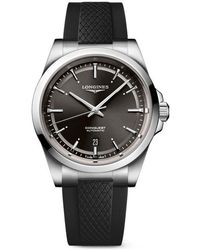 Longines - Conquest Automatic Rubber Strap Watch, 41Mm - Lyst
